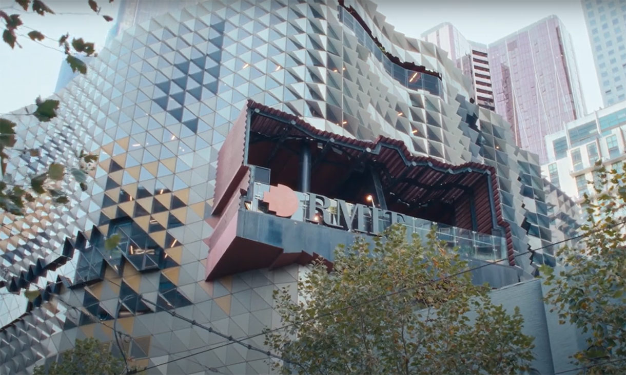 View of the balcony in the Swanston Academic Building