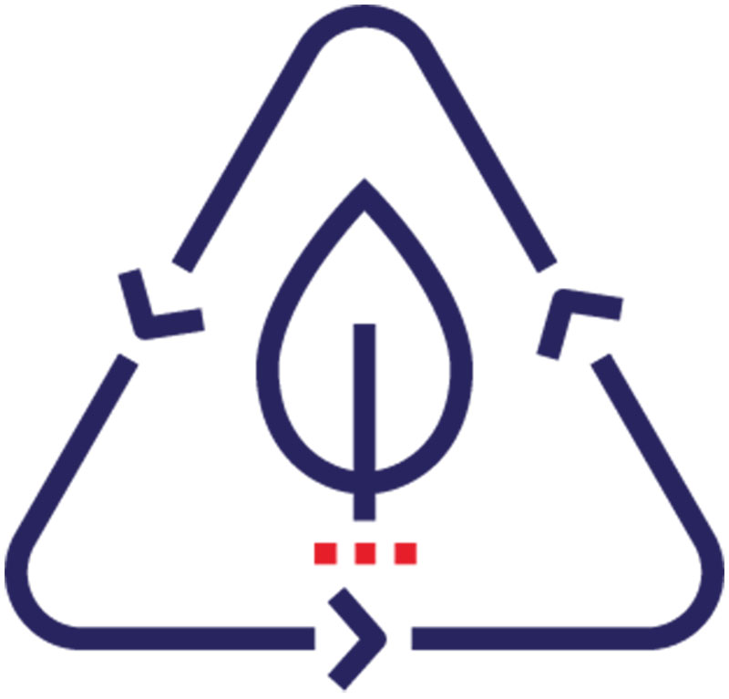 Leaf with recycle triangle border