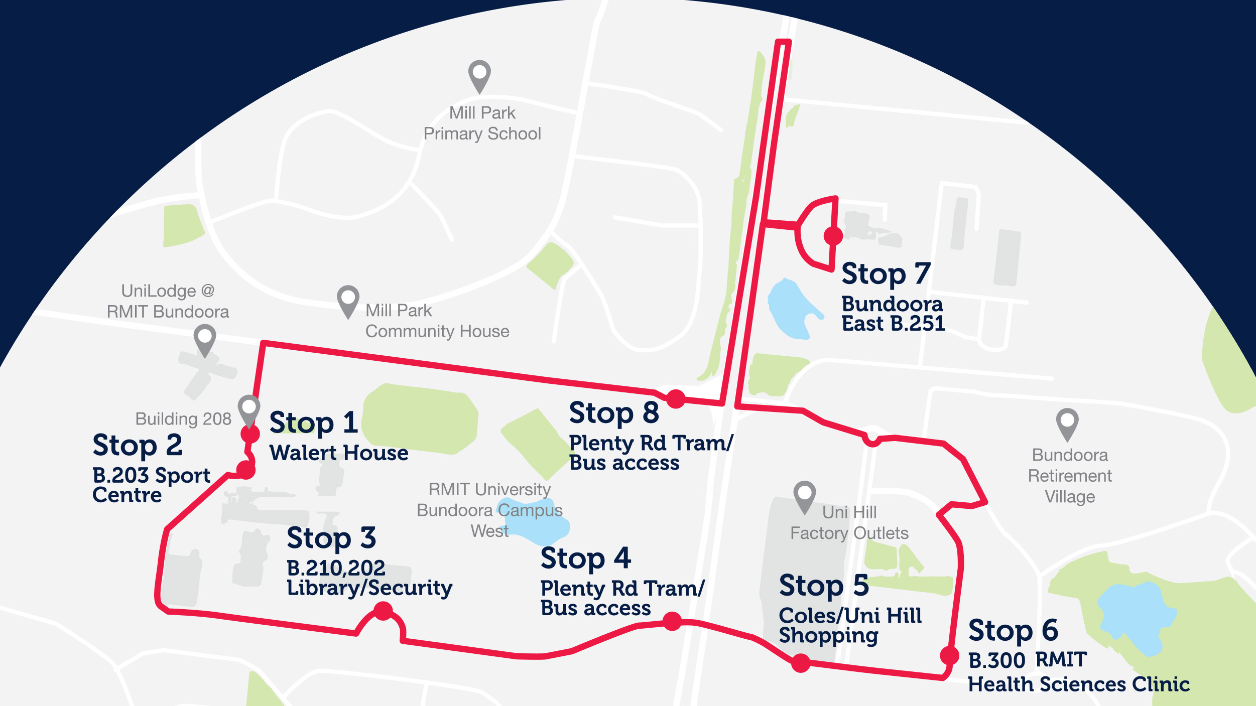 bundoora bus map