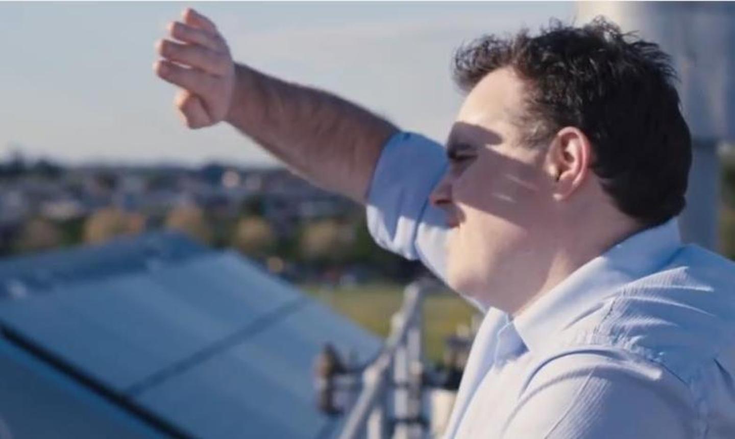 Mike Snow looking into the distance