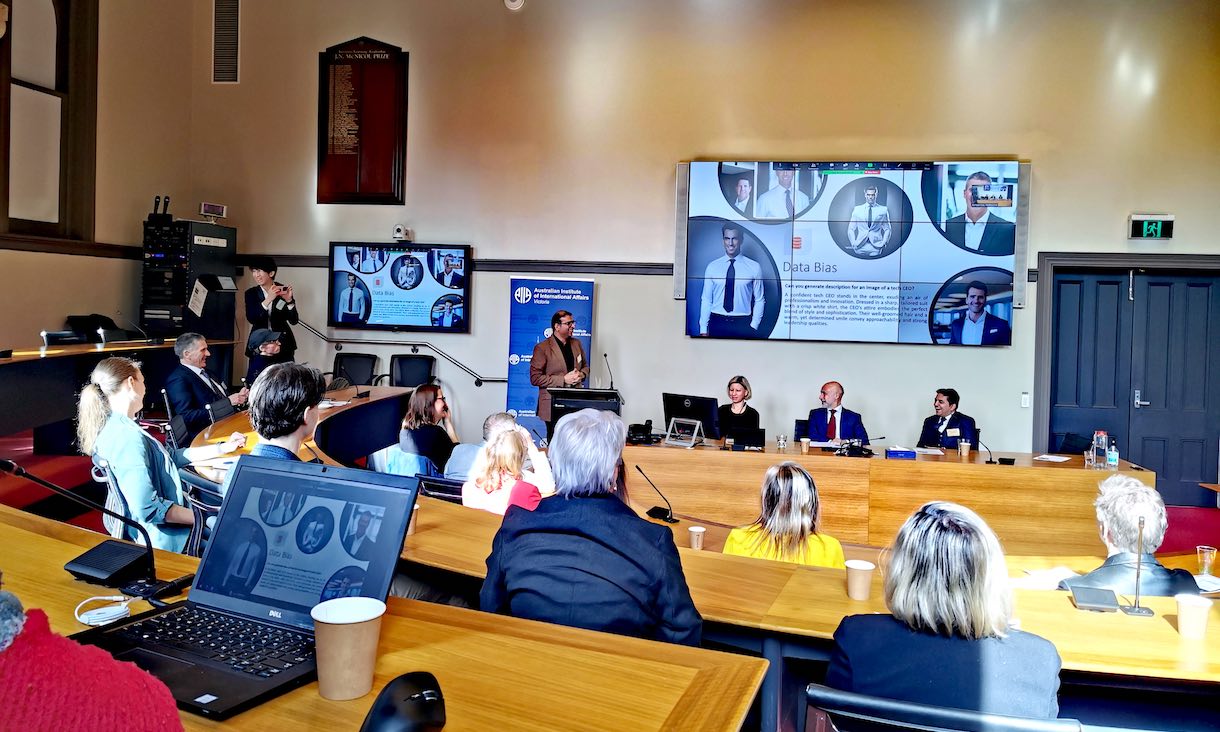 Dr Chetan Arora delivering his presentation on AI