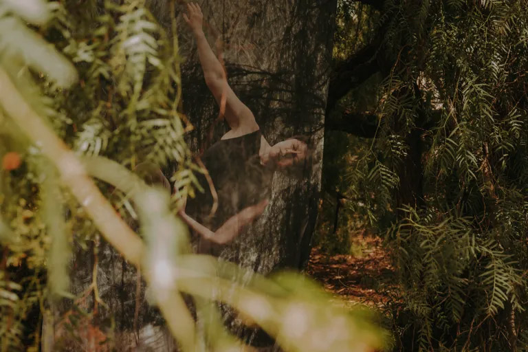 Agnes and her Forest: An Embodied Conversation, performative response to site using sound, dance, and installation, 2023