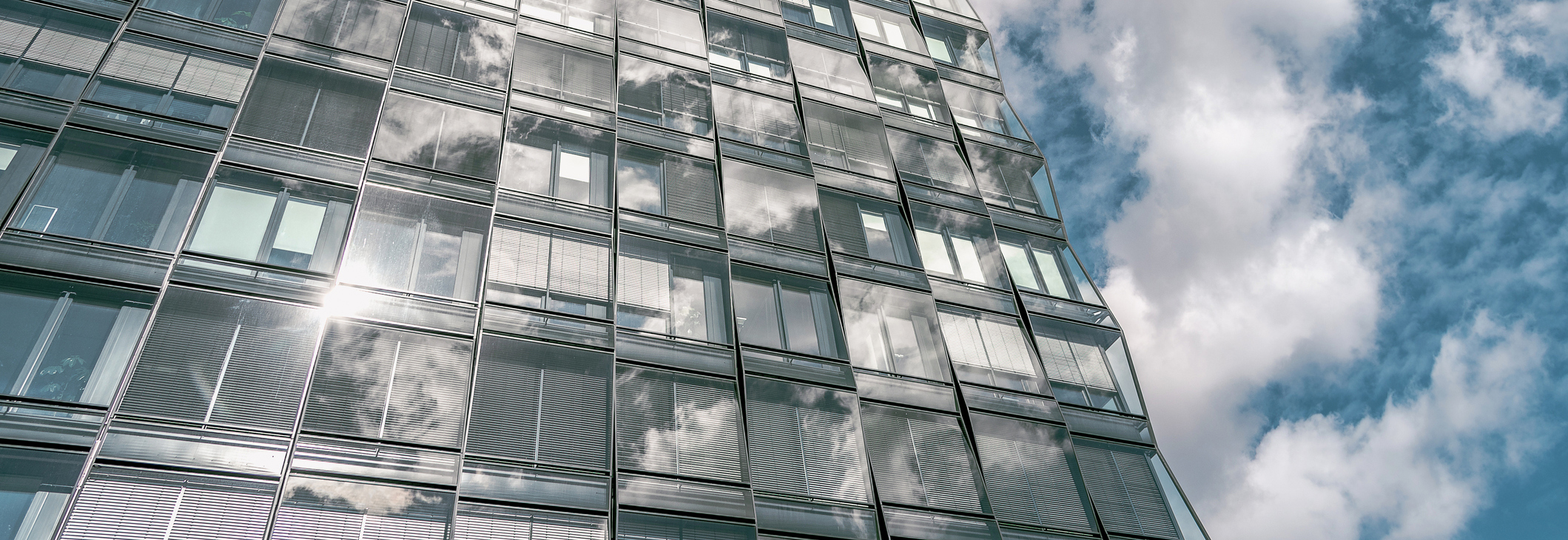 glass facade of modern office building
