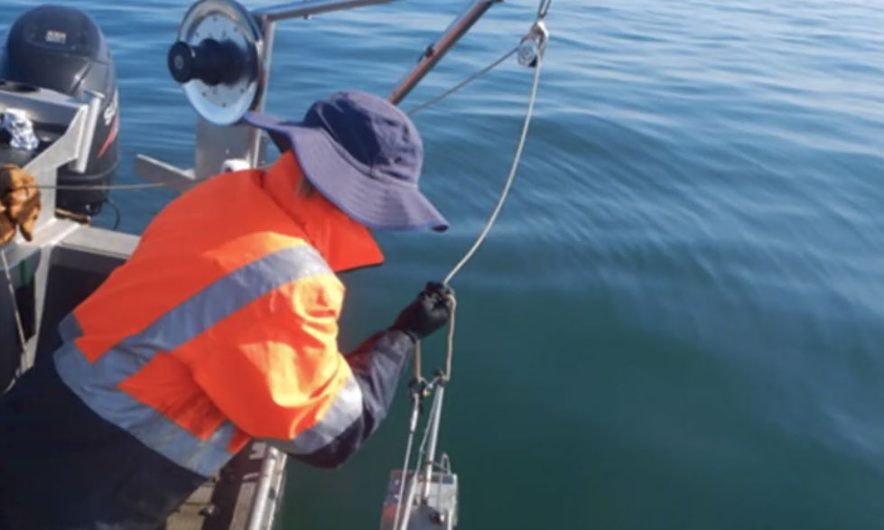 Person in boat at sea