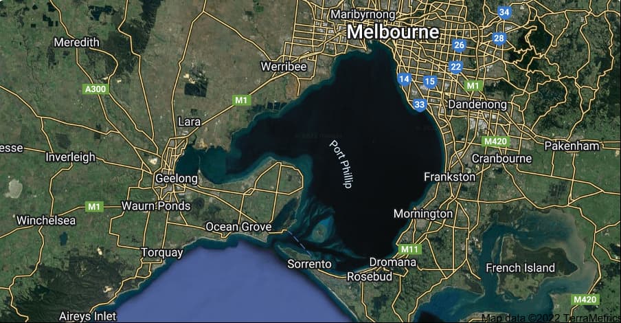 Map of Port Phllip Bay