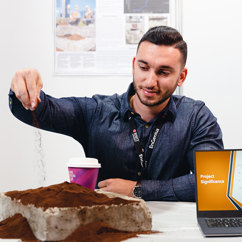 Student exhibiting at EnGenius 2019.