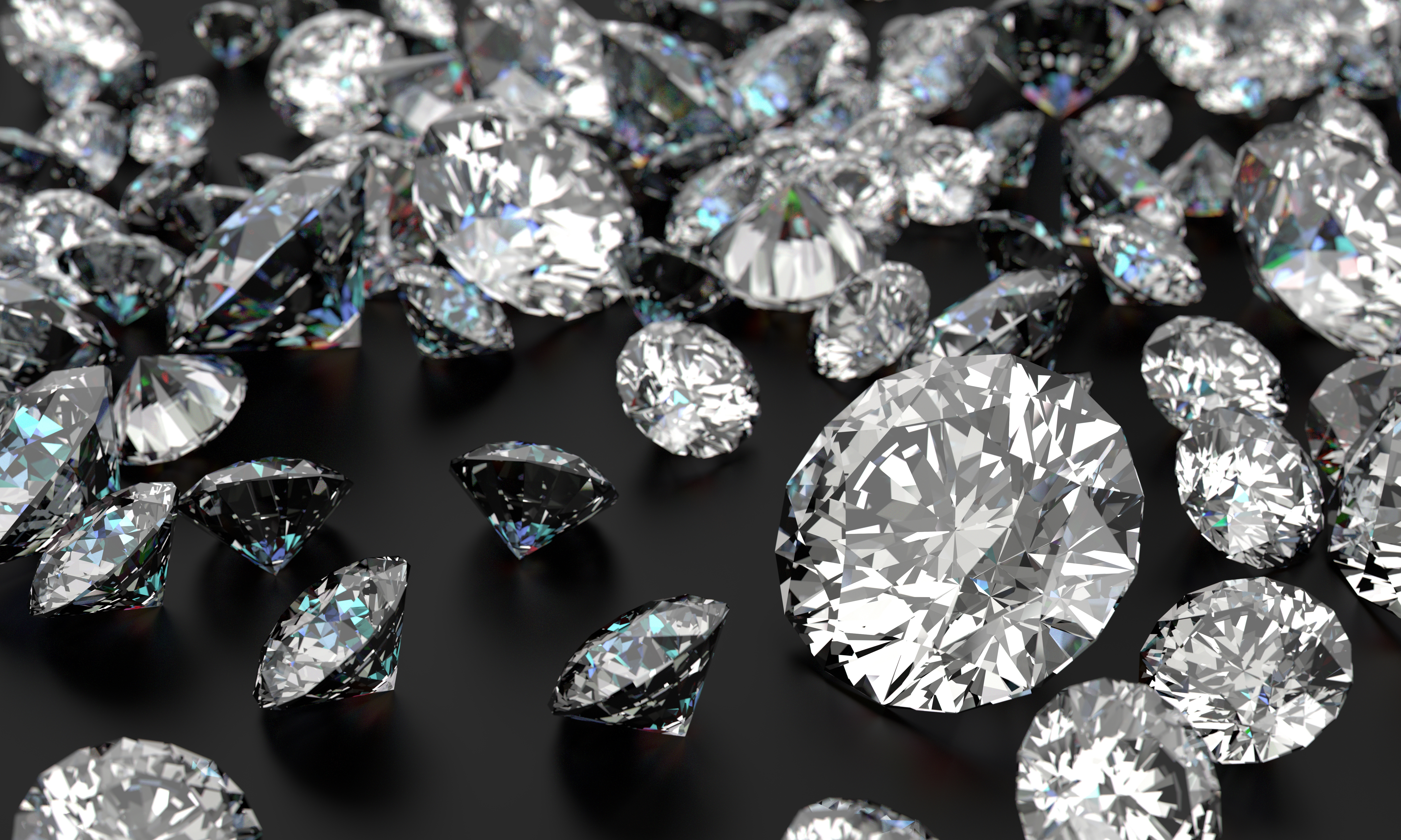 Diamonds on a black background
