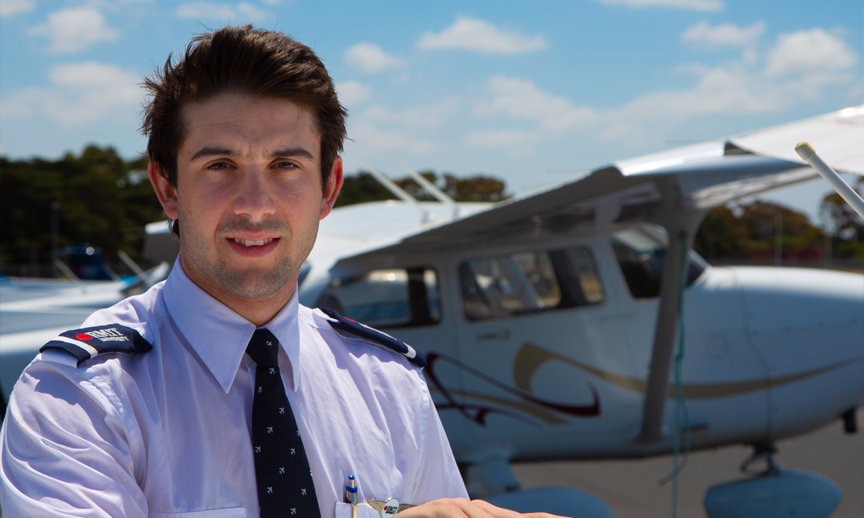 Bachelor of Applied Science (Aviation) graduand Zac Cattlin 