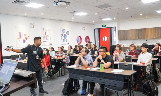 Tourism and Hospitality Management students attend a workshop on restaurant kitchen management conducted by Q Industries Vietnam.