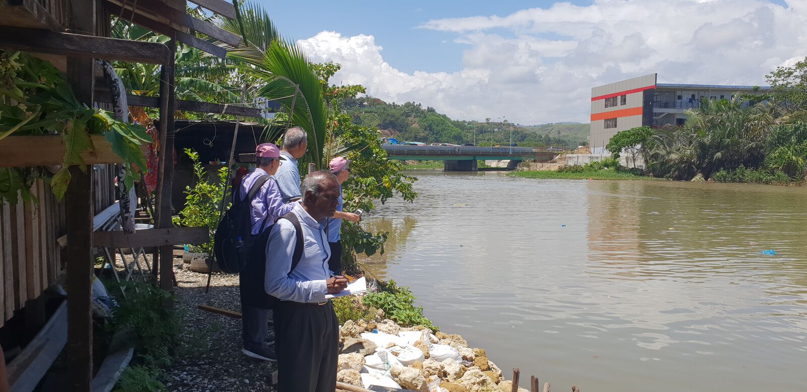Researchers on site at an informal settlement.