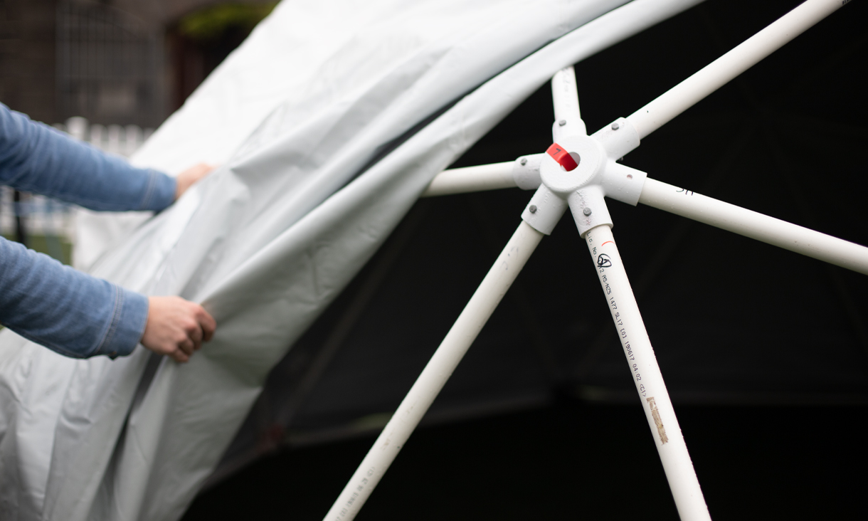 The shelter can be made as large or small as needed using the same core components