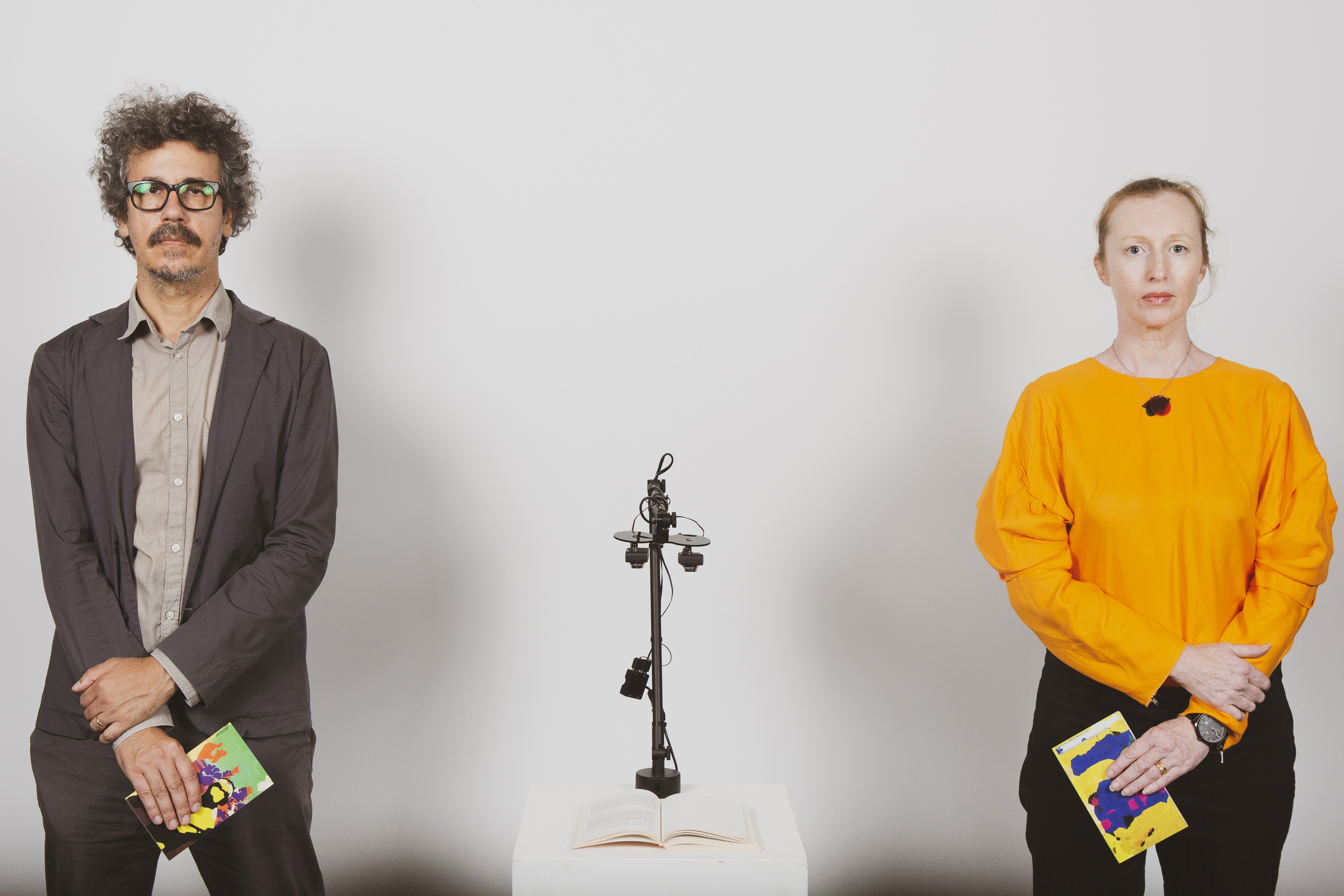 The RMIT creative duo's AI-powered reading machine reconstructs novels as Haikus.   Image: Peter Clarke