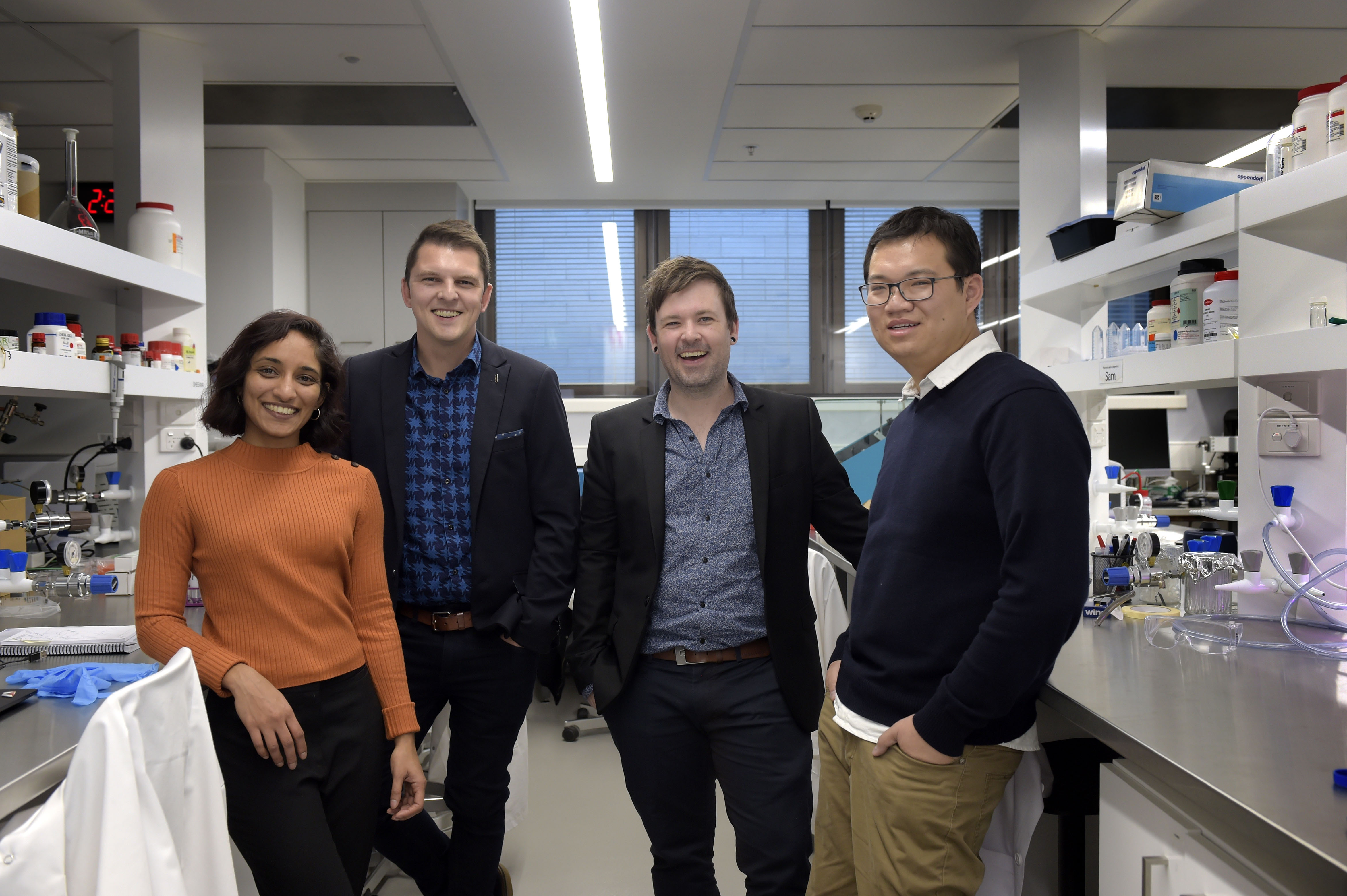 PhD researcher Sheeana Gangadoo, Dr James Chapman, Dr Aaron Elbourne and Dr Vi Khanh Truong.
