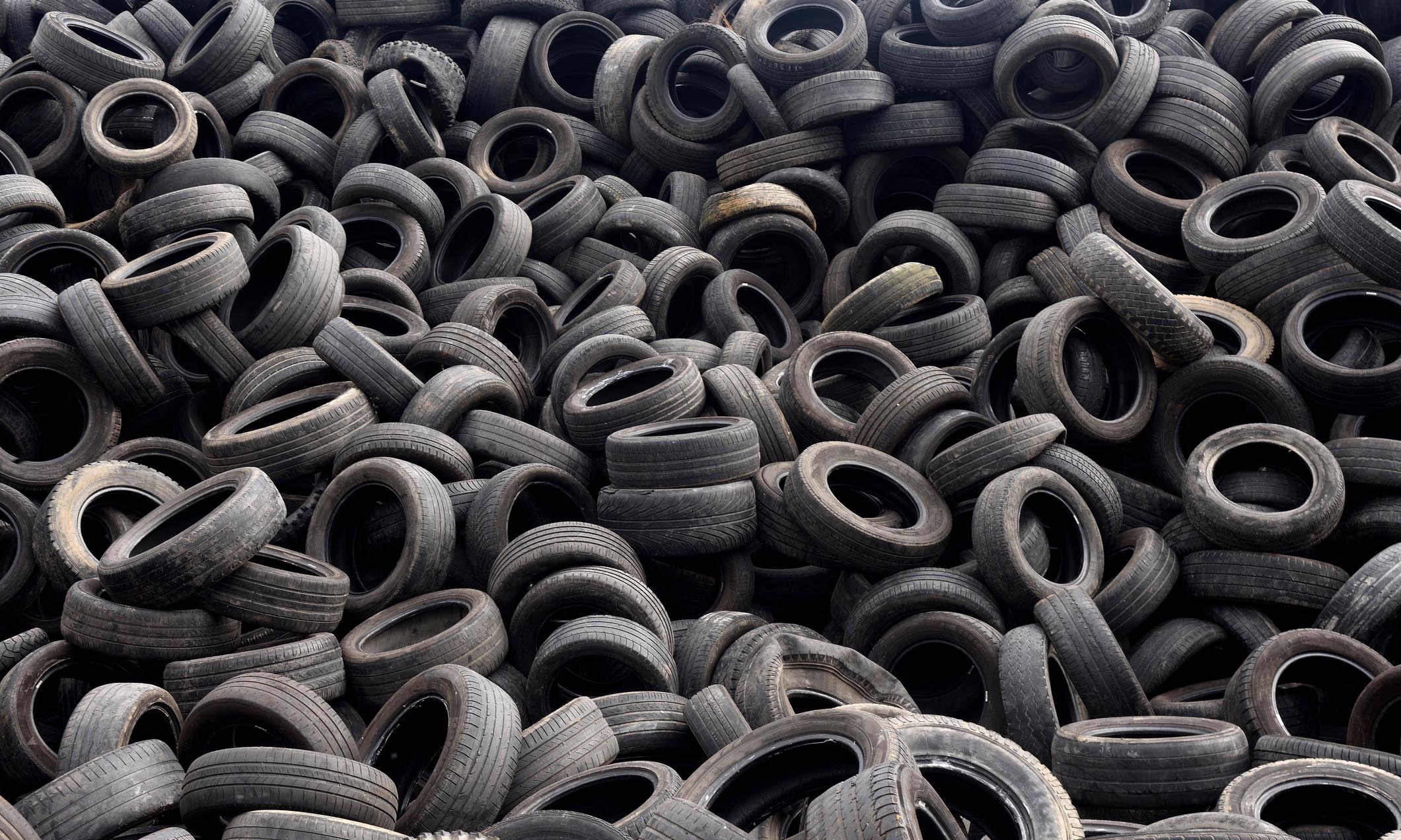 Pile of scrap tyres