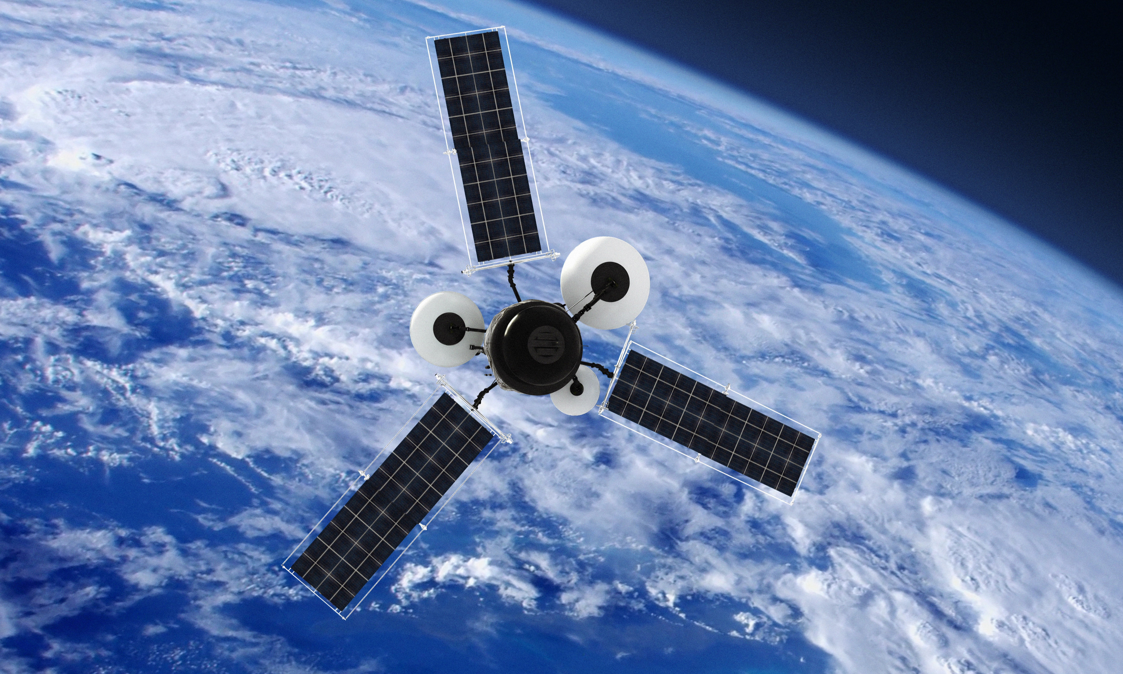 GPS or Weather Satellite orbiting Earth