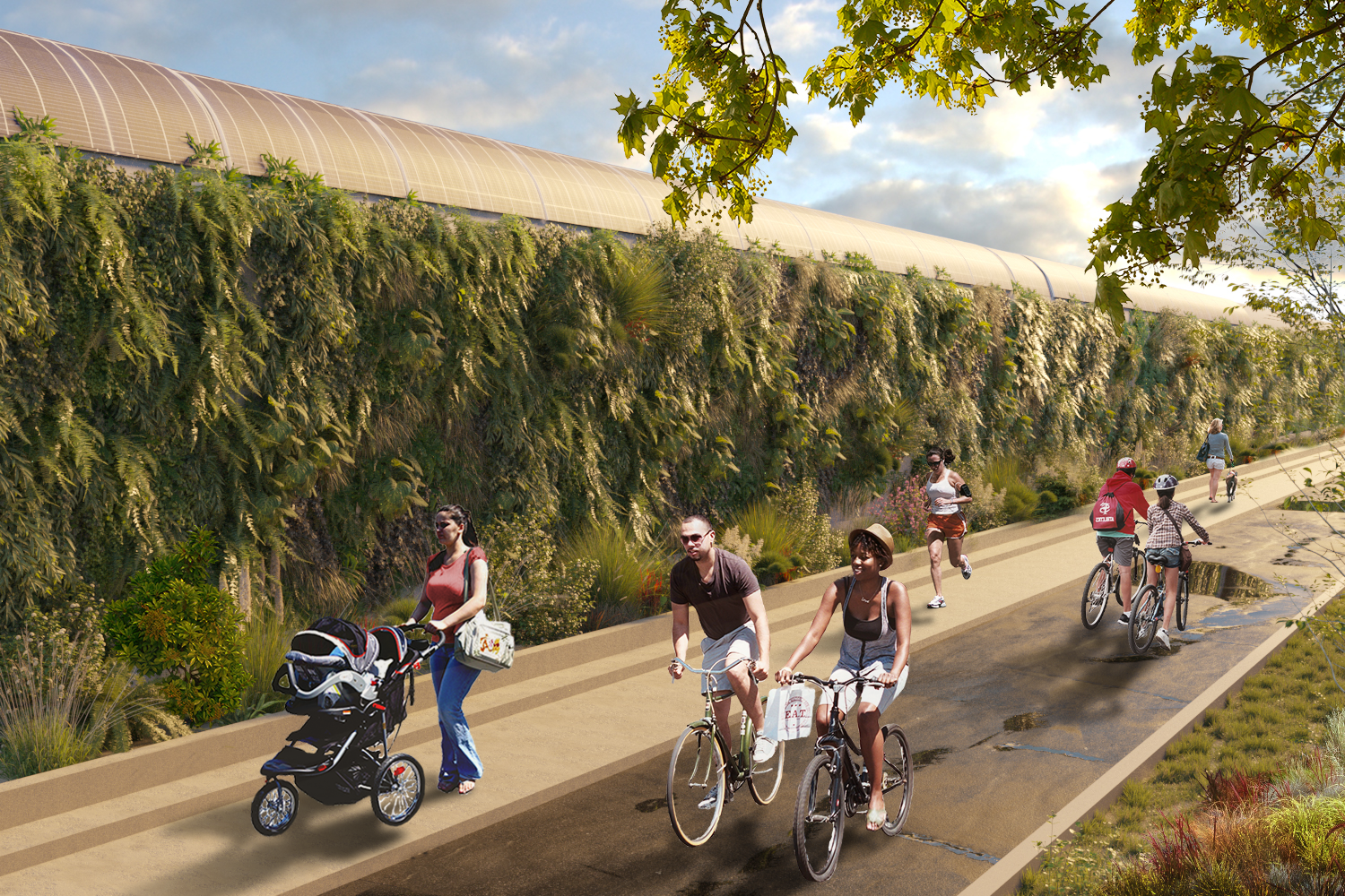 Proposed ecological barrier view from service road.