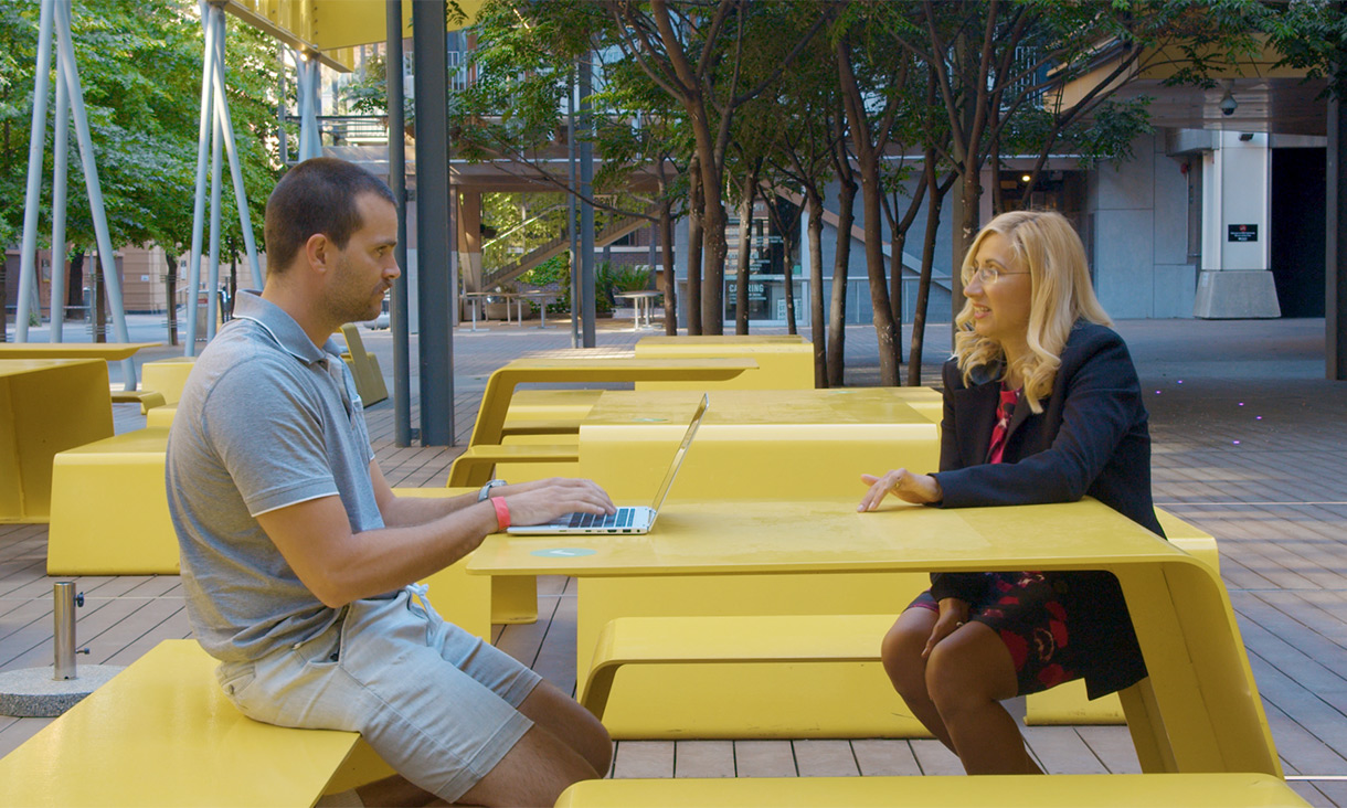 Senior Lecturer Marietta Martinovic with Inside student, Michael.