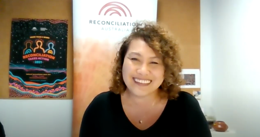 Karen Mundine, CEO of Reconciliation Australia, discussing leadership and reconciliation at the Global Leadership Forum