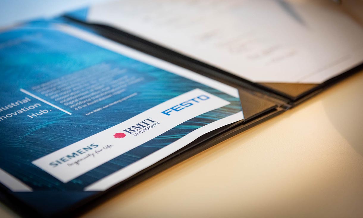 Alt Text is not present for this image, Taking dc:title 'The Associate Degree in Digital Technologies (Advanced Manufacturing) was launched at  RMIT's Industry 4.0 Showcase, where participants also learned more about the new RMIT Siemens-FESTO Industrial Innovation Hub'