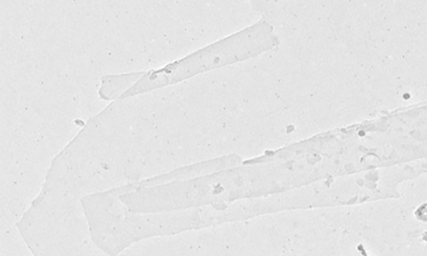 Magnified image showing nano-thin sheets of the new type of ultra-efficient, flexible and printable piezoelectric material.  Credit: RMIT University