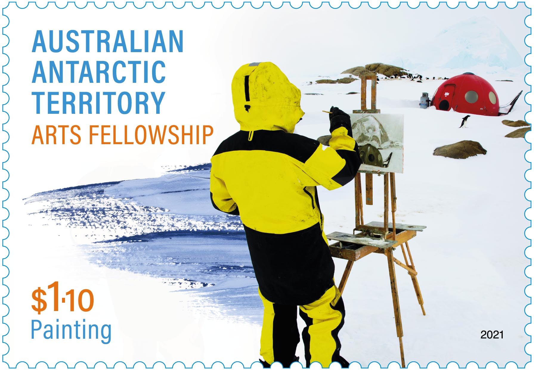 John Kelly painting a scene of life at the station.