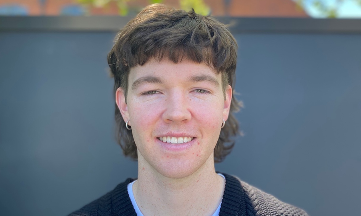 Alt Text is not present for this image, Taking dc:title 'RMIT Fashion Enterprise student  Wilson Roberts is working with Australian tech company Okkular following his internship with them.'