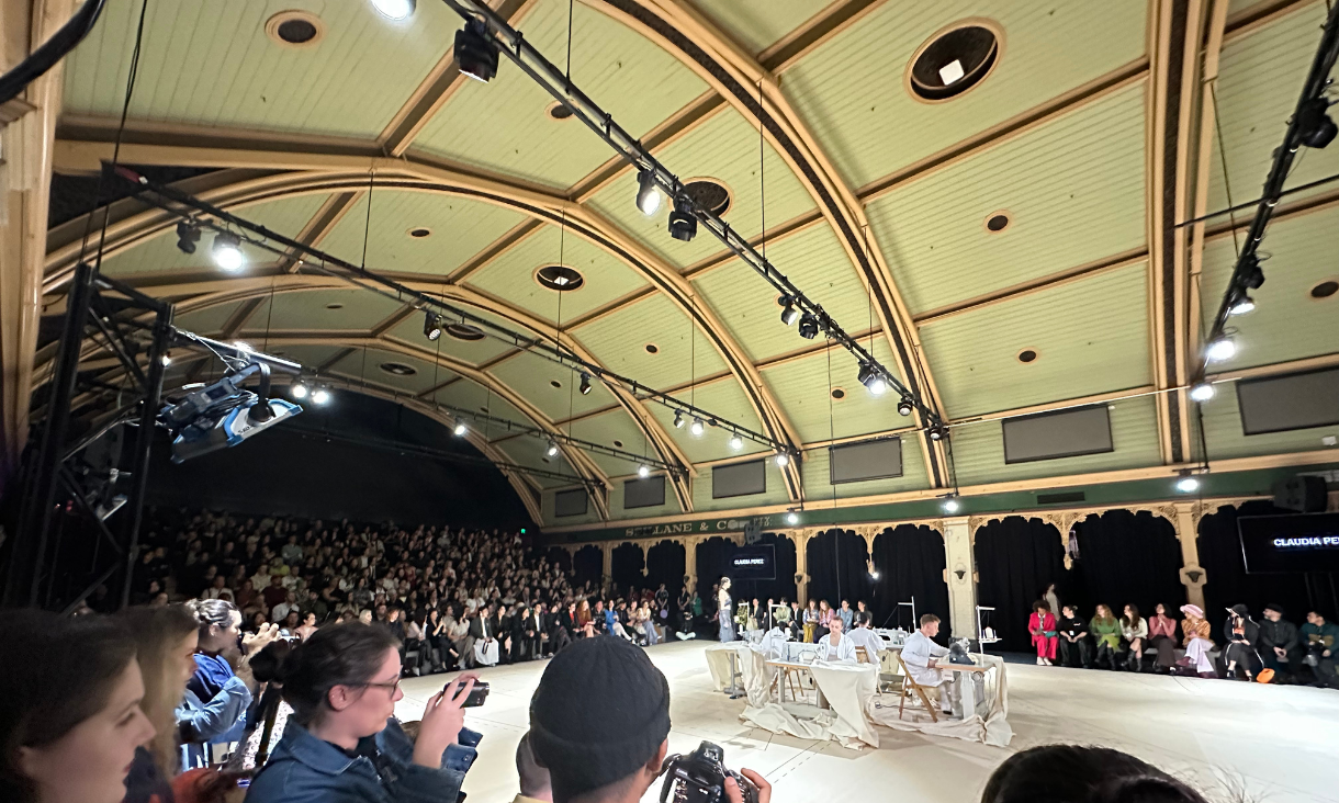 Student designs came down the runway at Melbourne's heritage Meat Market building.