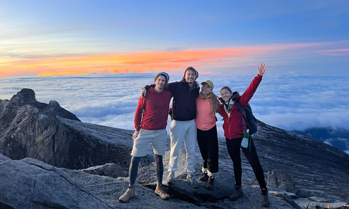Ryan Hickmott (left) found out he was the RMIT 3-Minute Thesis winner while travelling through Borneo. Image credit: Ryan Hickmott.