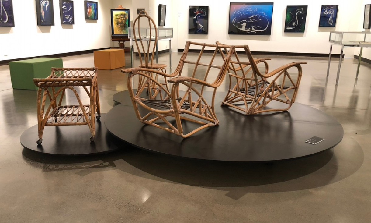 Wooden furniture designed by acclaimed artist and designer Pieter Huveneers, curation and exhibition design by RMIT students