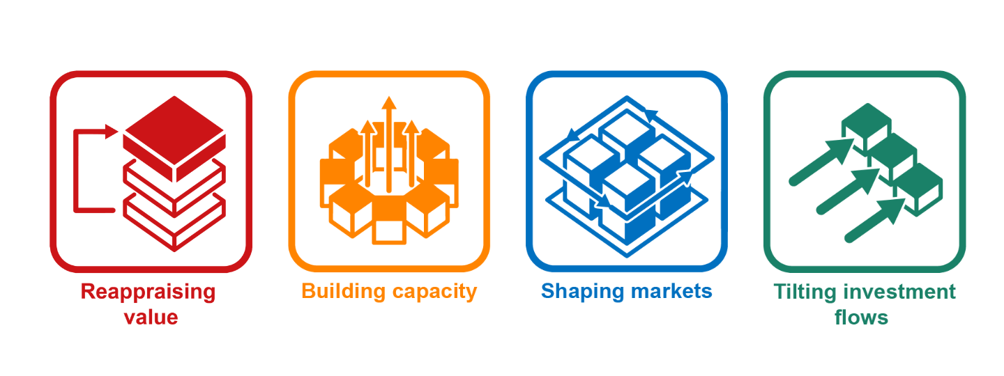 Four areas of reform: Reappraising value, building capacity, shaping markets, and tilting investment flows