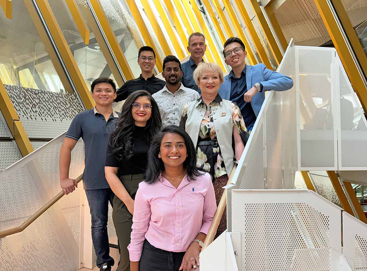 Distinguished Professor Elena Ivanova (centre-right) with her team. Credit: RMIT.