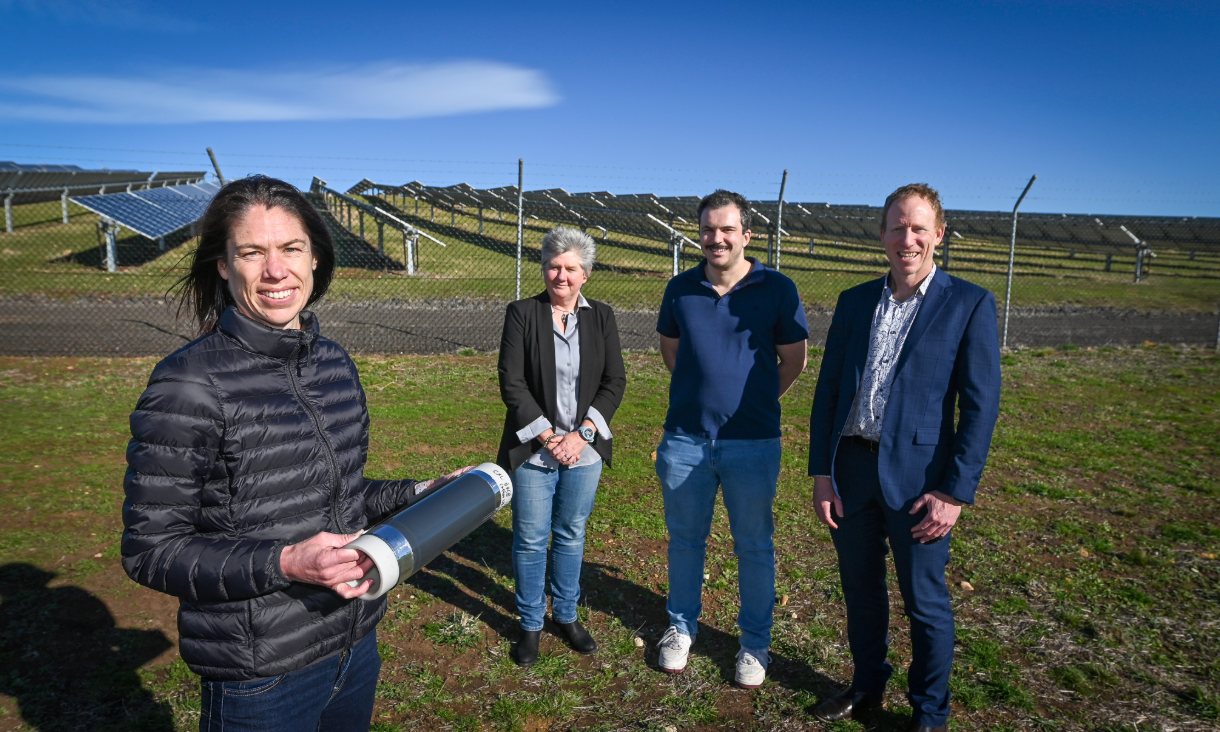 Deakin’s Associate Professor Nolene Byrne with Professor Wendy Timms, Dr Aydin Enez and Barwon Water Managing Director Shaun Cumming.