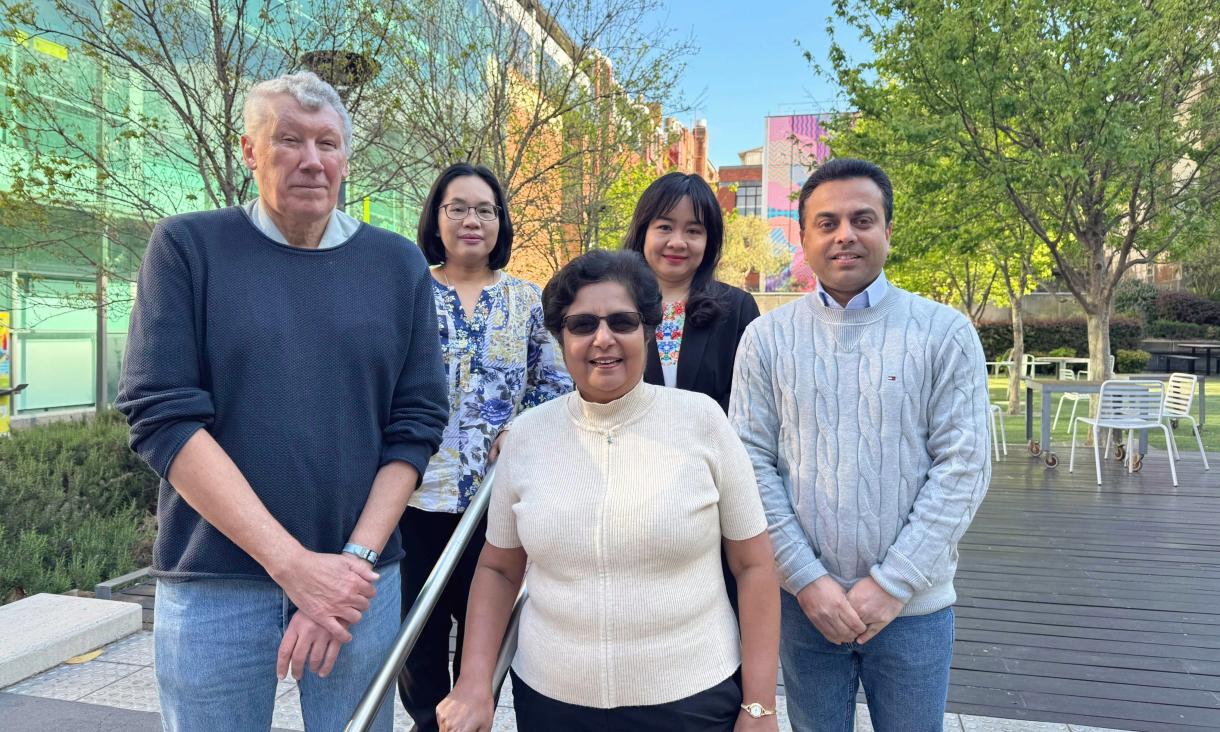 Study co-authors (l-r) Dr David Law, Dr Yulin Patrisia, Professor Sujeeva Setunge, Professor Kate Nguyen and Dr Chamila Gunasekara.