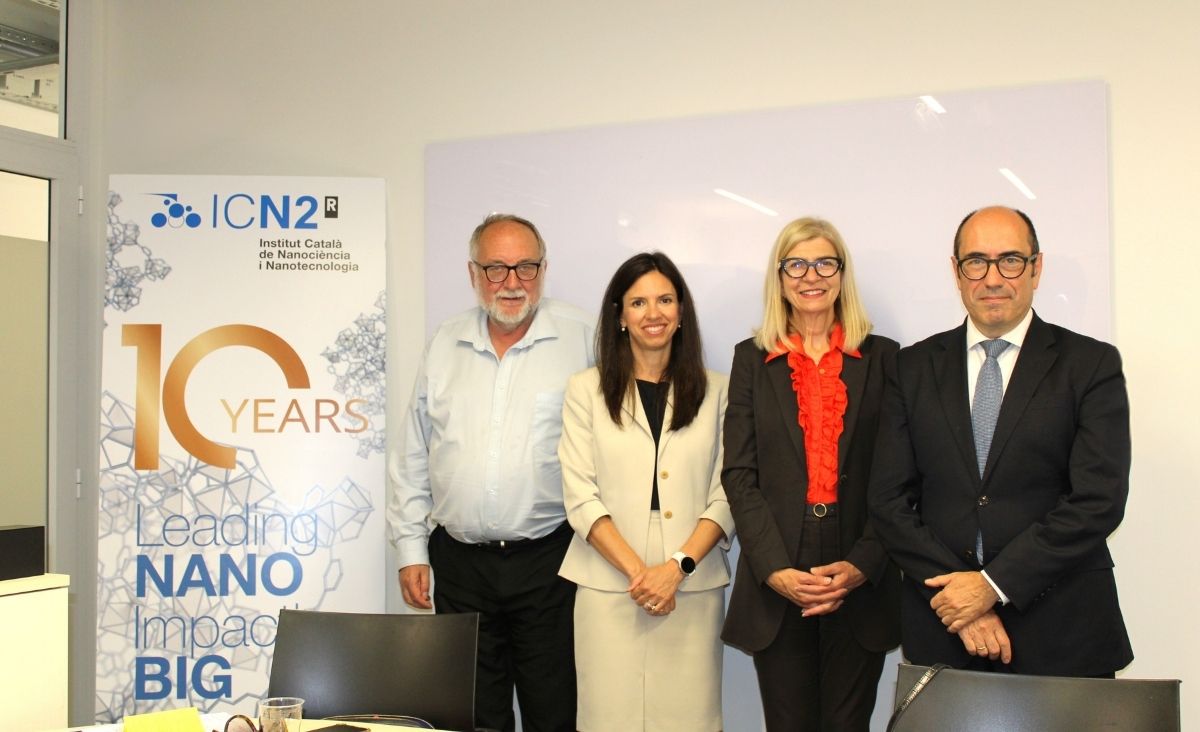 From left: RMIT adjunct professor Ivan Cole; RMIT Europe Executive Director Professor Marta Fernandez; RMIT’s Interim DVC STEM College and Vice-President Professor Catherine Itsiopoulos and ICN2’s Director Professor Pablo Ordejón.