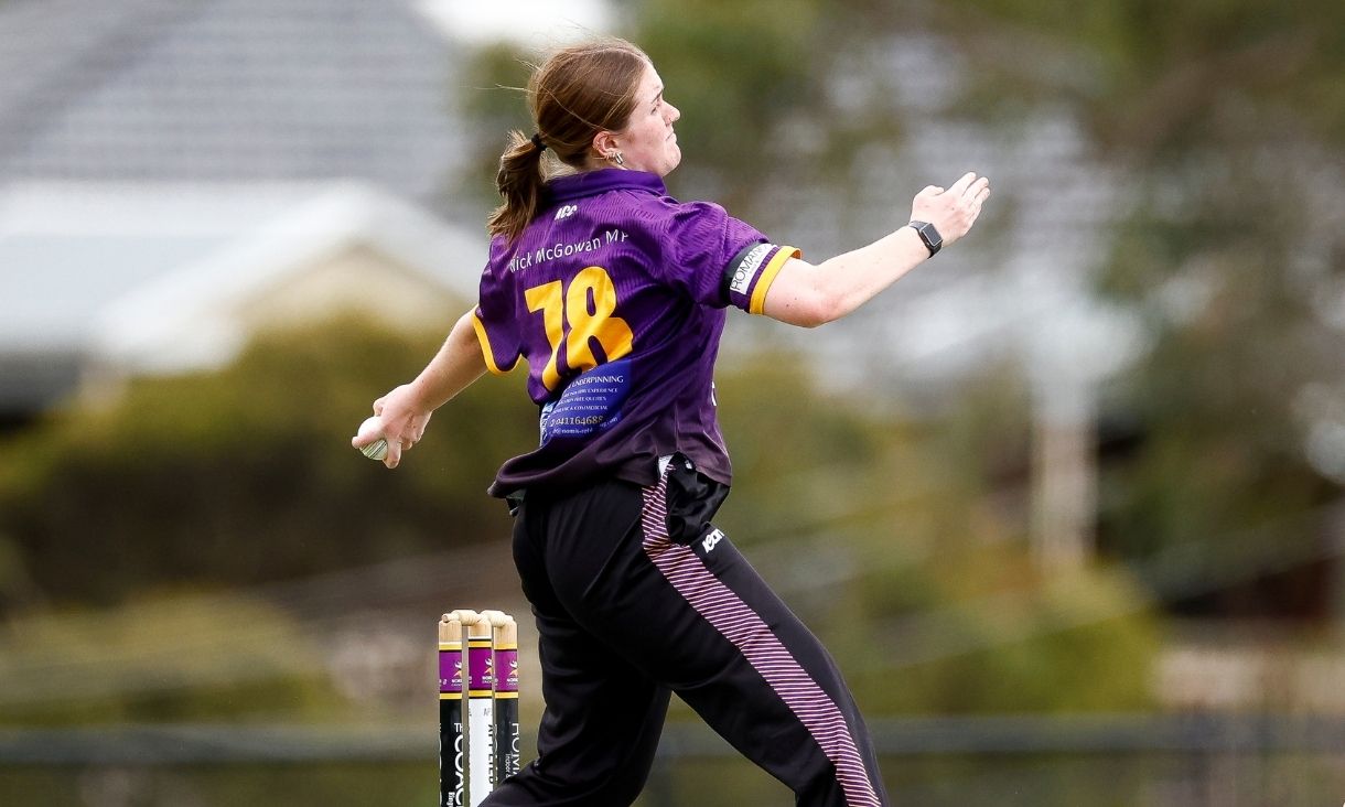 Lily is pitching a cricket ball