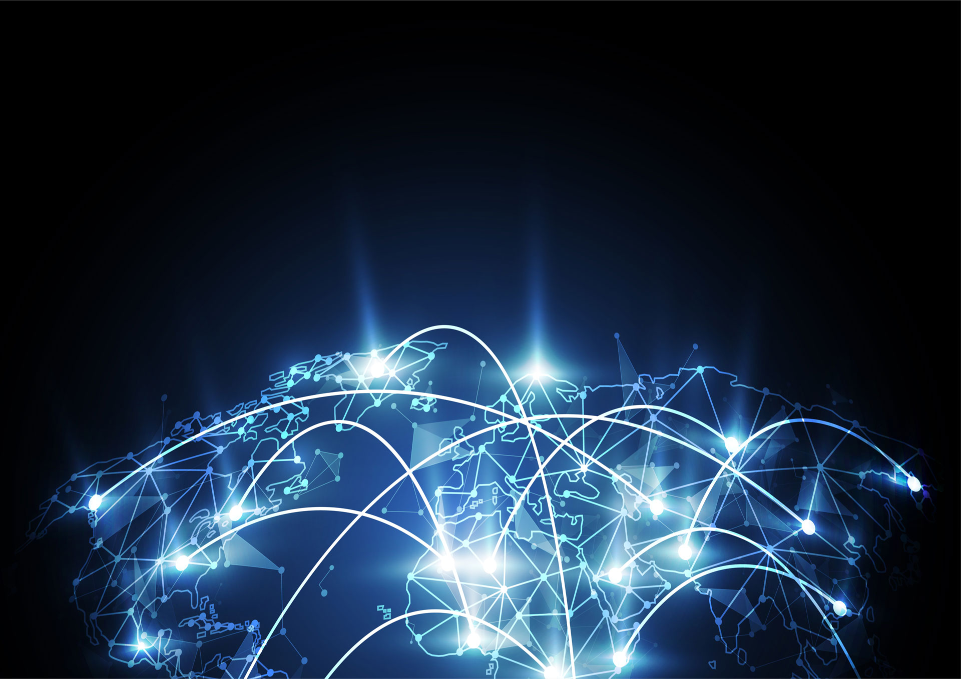 Global network connection. World map point and line composition concept of global business. Vector Illustration.