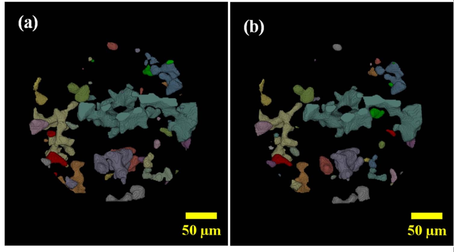 Screenshot demonstrates the basic features of the DCM software using a pre-existing CIPS sandstone sample dataset