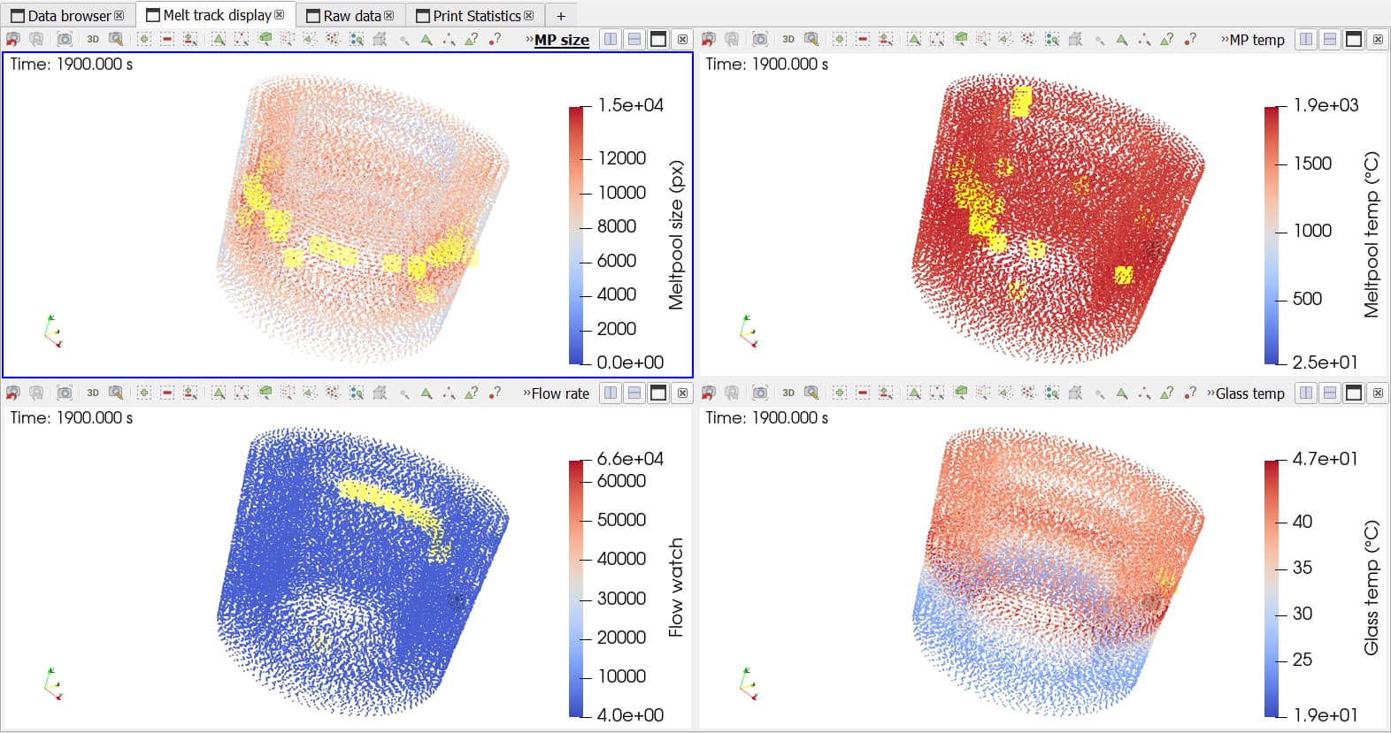 Four 3d cylinder shape recosntructions