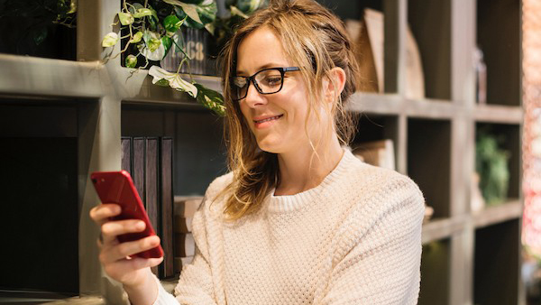 Student with mobile phone