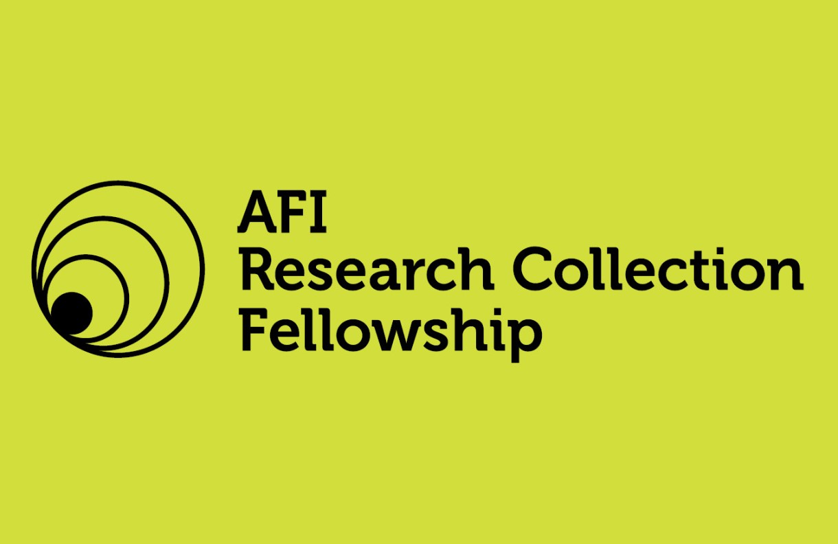 A green logo with the words AFI Research Collection Fellowship in black