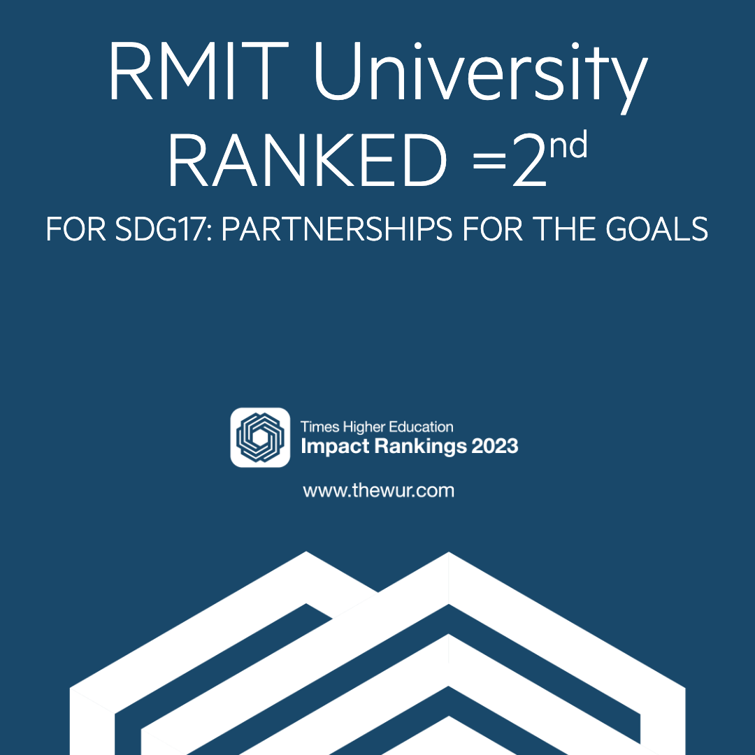 RMIT University Ranked 2nd for SDG17 Partnerships for the goals