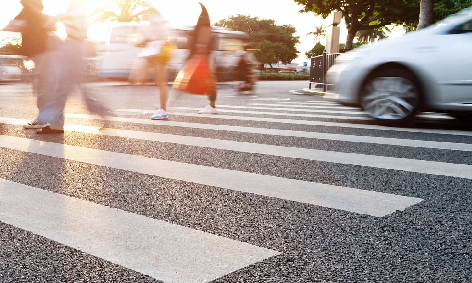 Group of people walking on the crosswalk 