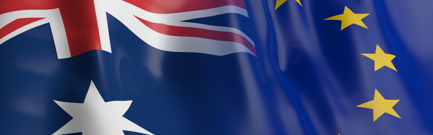 eu and australian flag merged