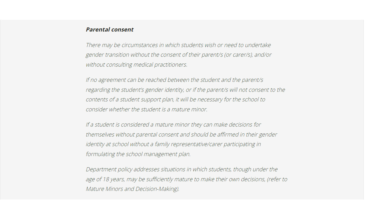 Excerpt from Victorian Government's LGBTQI student support webpage