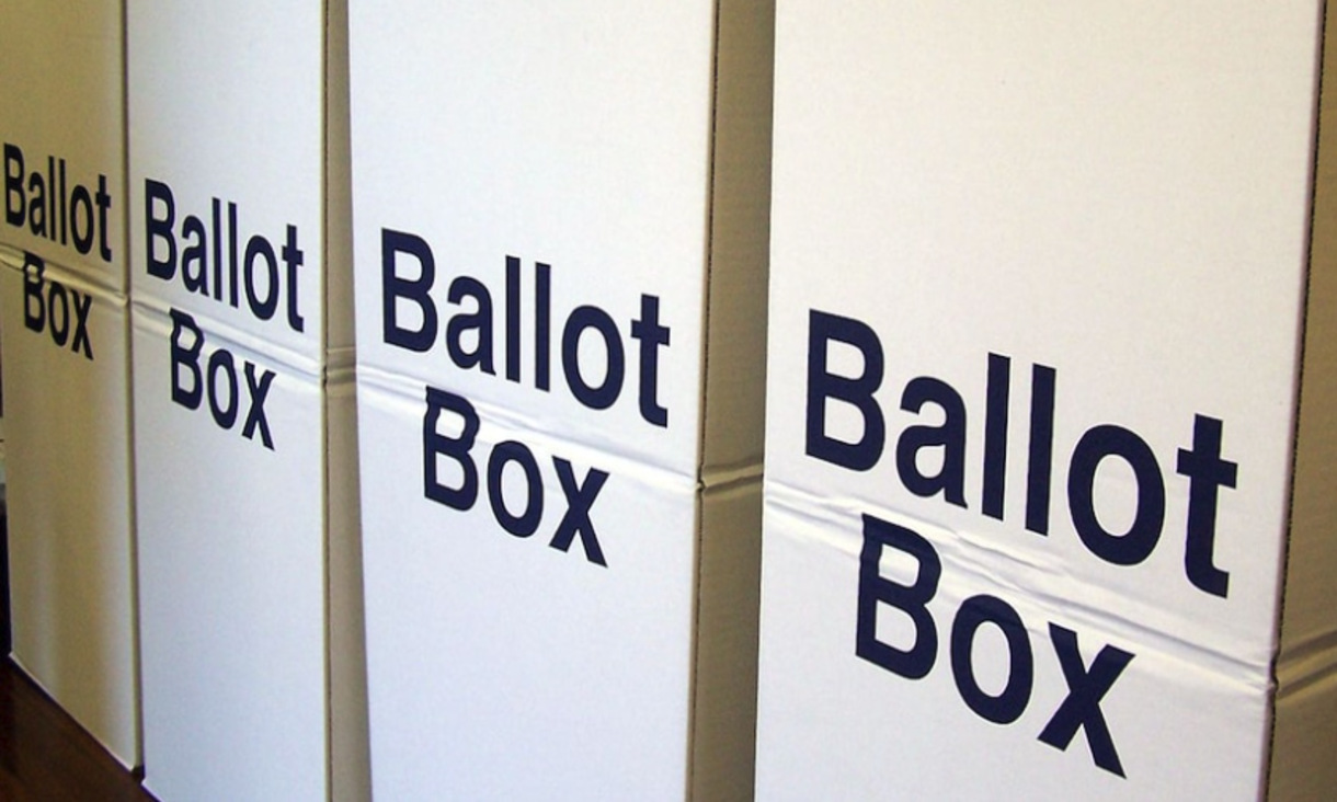 four ballot boxes
