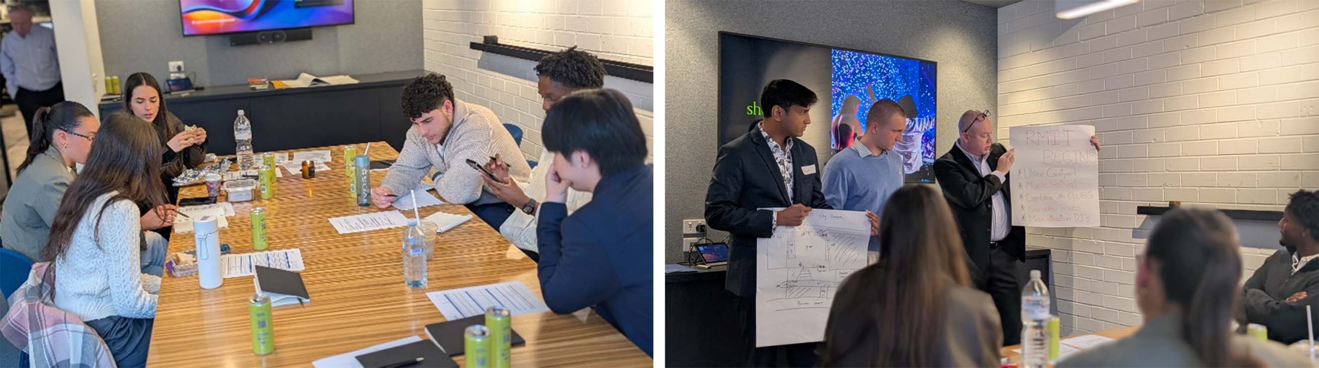 Each group of students discussed their ideas and delivered a presentation to the judges.