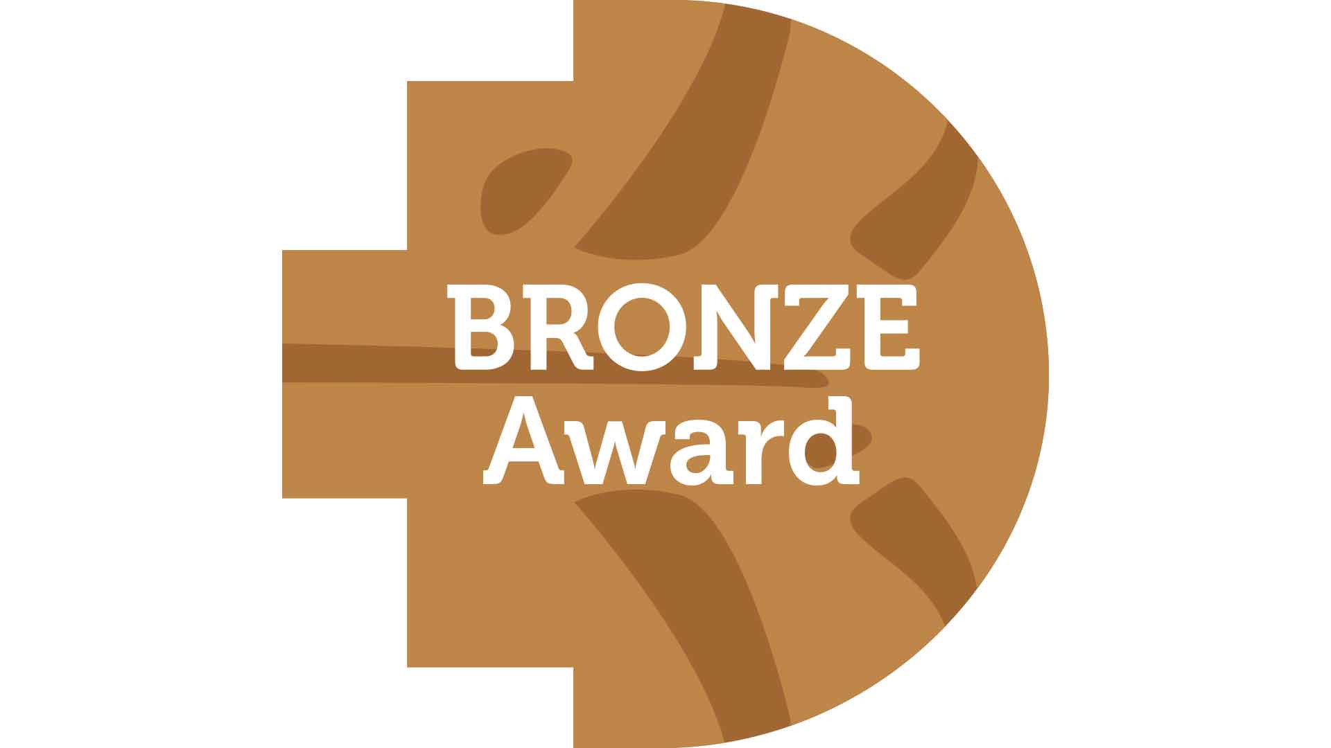 Bronze pixel logo with the words 'bronze award' on it