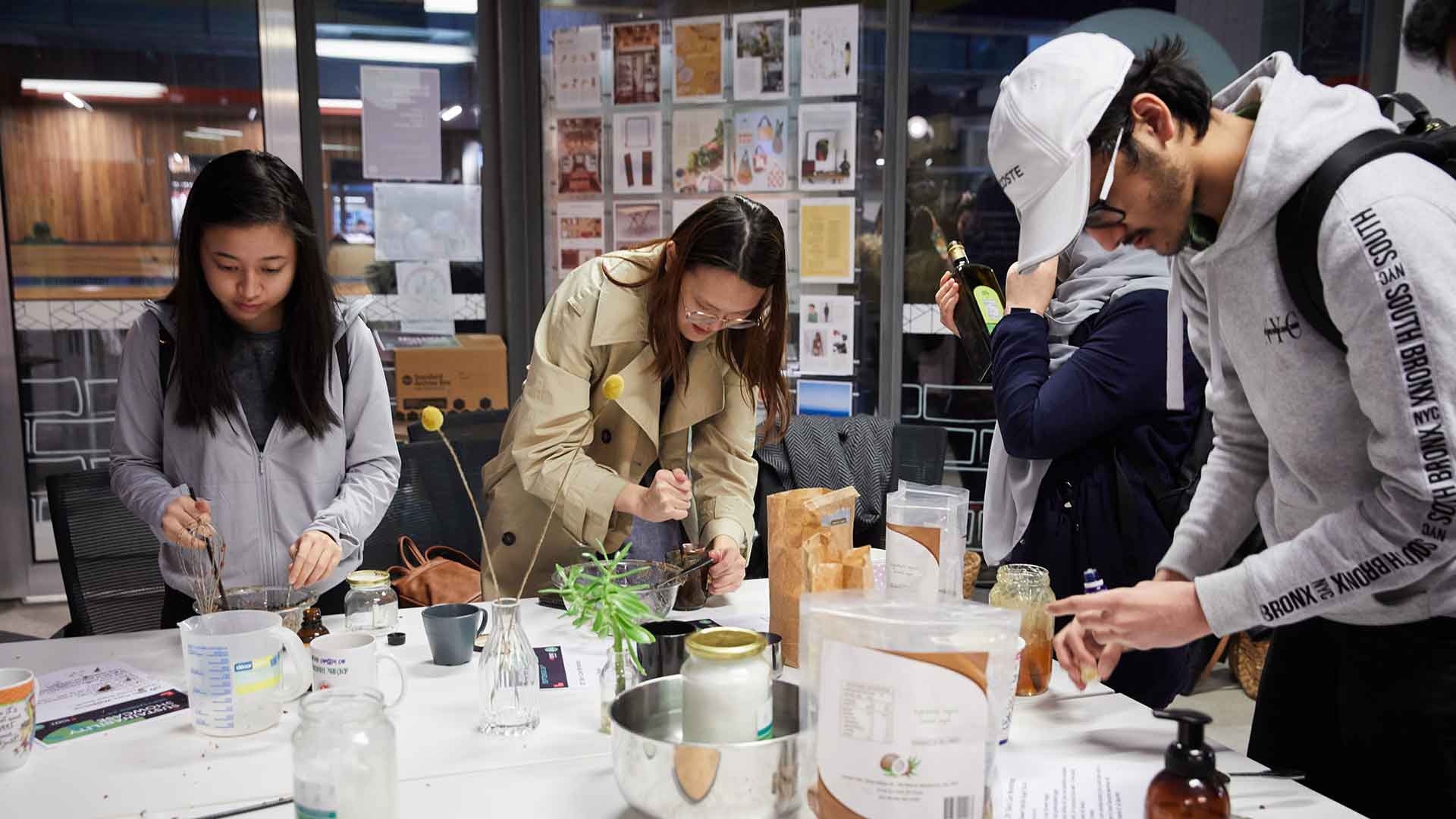 Students in a workshop in the Sustainability Space