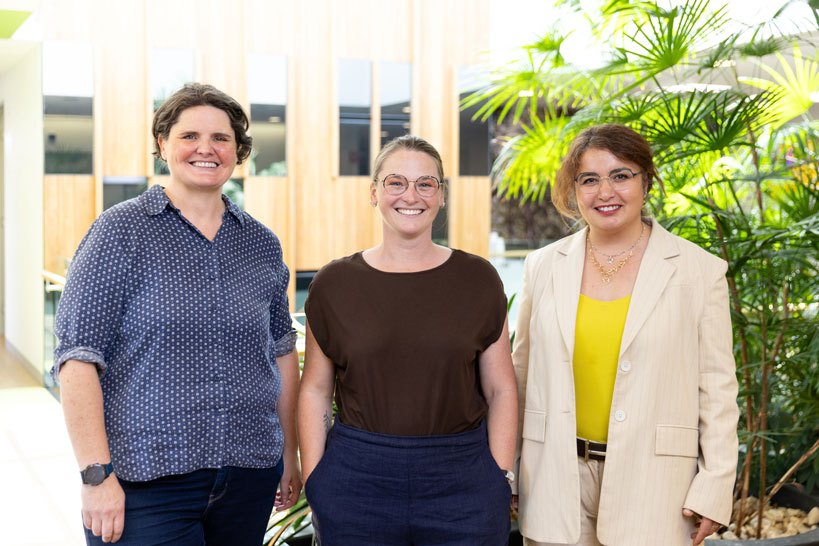 Meet the team: (L-R) Prof. Karen Hallam, Dr Tara Quinlivan and Prof. Leila Karimi, working together to expand access to psychological training. 