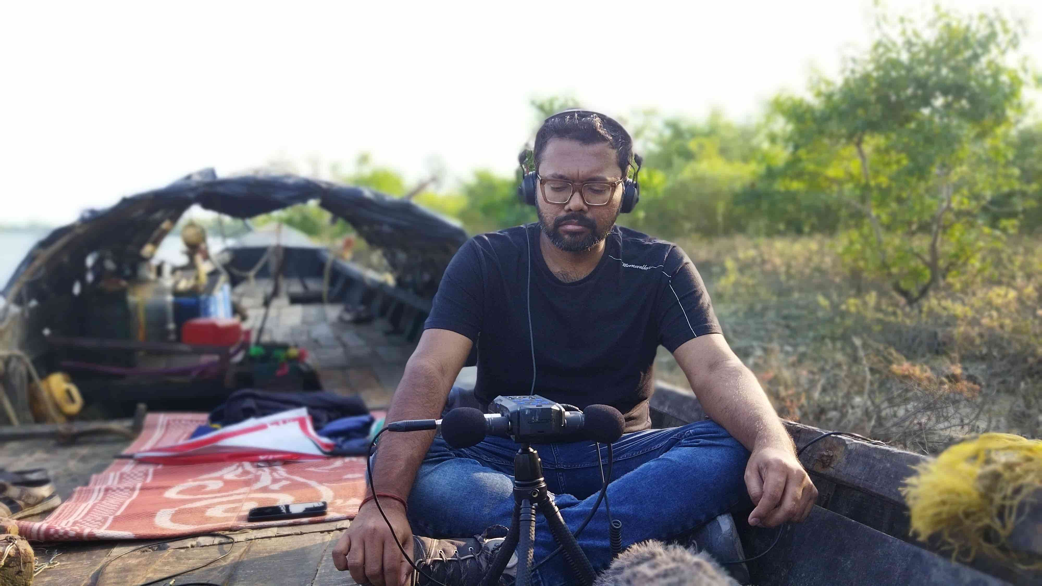 Situated listening on the Sundarbans waterways, 2025. Image by Dipanjan Mishra 